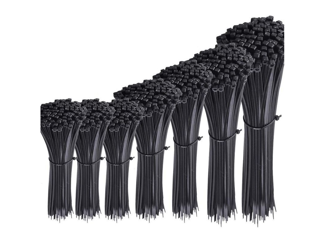 700 Bridas De Nailon Negro, Longitudes De 4"/6"/8"/10"/12", Resistentes A Altas Temperaturas Y Autoblocantes.