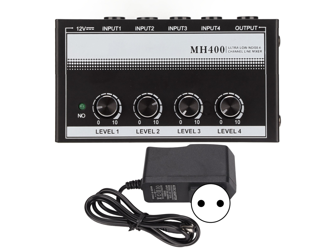 Mezclador De Audio (4 Canales De Bajo Ruido) Mezclador De Línea Estéreo Portátil