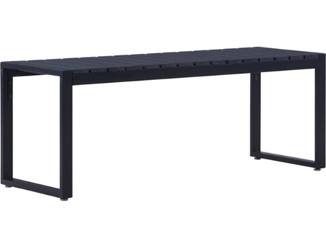 vidaXL Banco de jardín 120,50 cm tablero PS negro