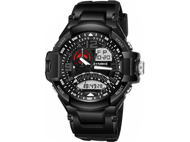 Reloj WJS (Digital - Led - Analógico -Waterproof - Cuarzo - Negro)