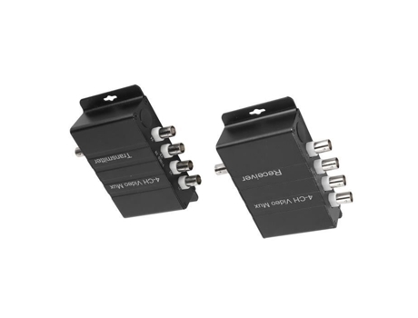 Multiplexor de Video Analógico HURRISE Multiplexor de Video de 4 Canales Resistente a Interferencias Plug And Play Proyector de Sonido de Video