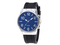 Reloj De Cuarzo Con Correa De Silicona Unisex Dial Redondo Numeral Zhoulianfa (plata Azul)