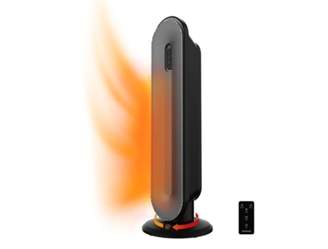 Calefactor cerámico de baño ReadyWarm 2000 Max Box Ceramic con 2000 W, pantalla LED, mando a distancia y protección IPX2, 20 m2 CECOTEC