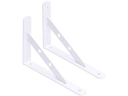 2026-soporte Decorativo Para Estante Mural Con Tornillos De Acero Inoxidable 200x120mm Set De 2 Blanco