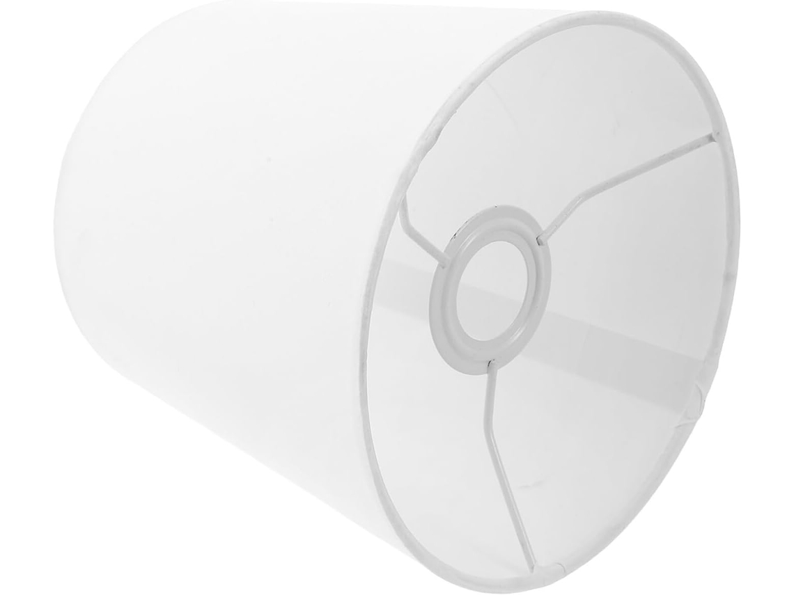 Lámpara de mesa cilíndrica pequeña de tela blanca, con un diámetro interior de 3 cm, compatible con bombillas colgantes E14, decorativa. SFUSHOS