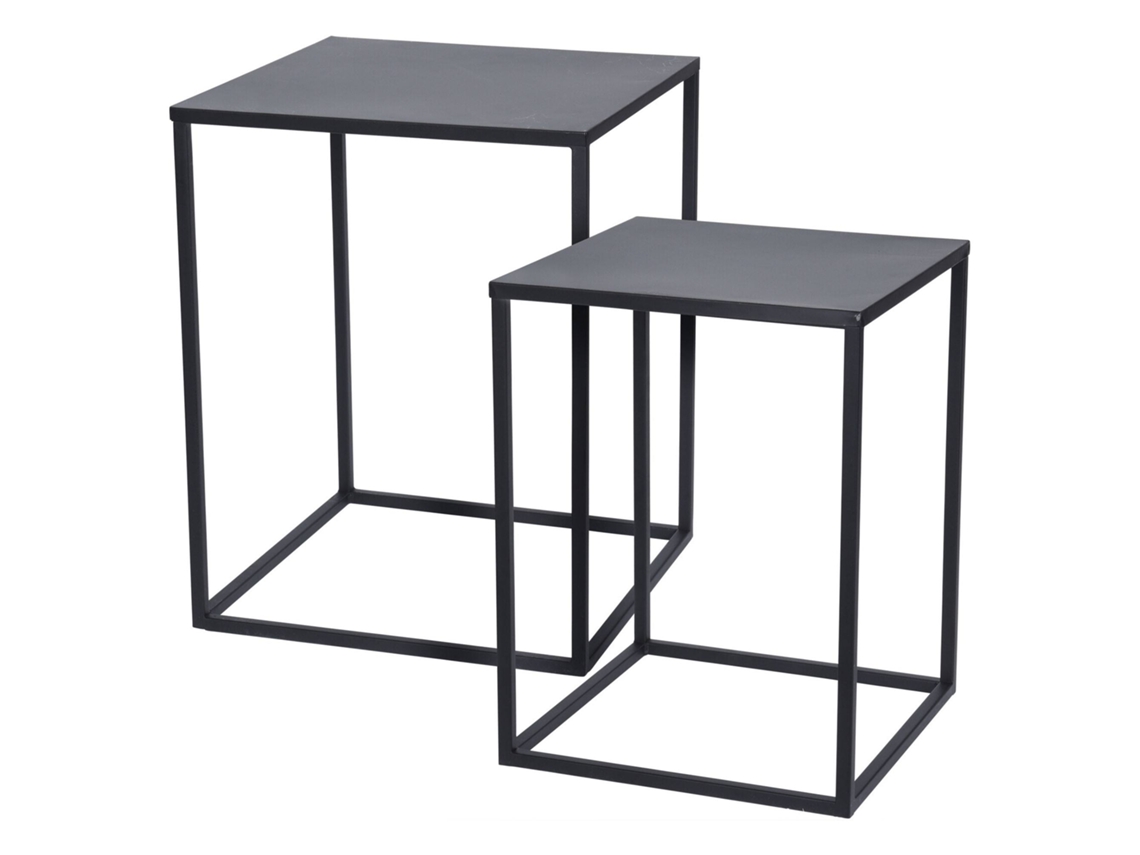 Juego de 2 Mesas Cuadradas de Metal WELLHOME