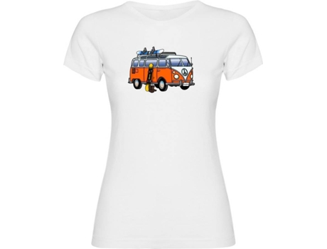 Camiseta de Mujer para Esquí KRUSKIS Hippie Van Blanco (M)