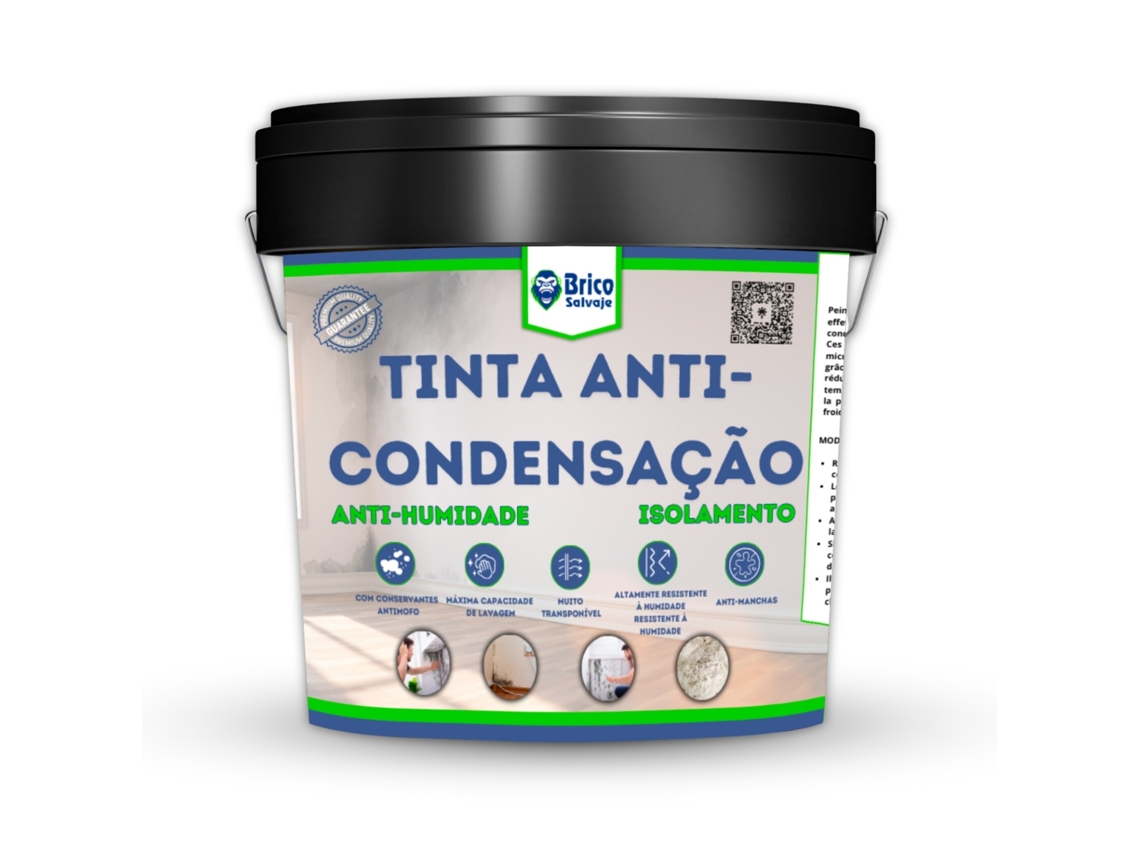 Pintura anticondensación, antihumedad, aislante, blanco mate, alto poder cubriente 4 LITROS BRICOSALVAJE