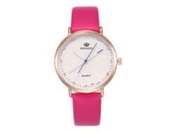 Reloj De Cuarzo Unisex Con Correa De Cuero Pu Zhoulianfa (rojo Rosa)