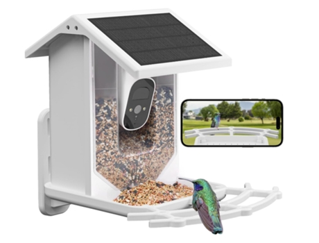 Comedero inteligente para pájaros con cámara, casa para pájaros con energía solar de 4 MP, captura automática de vídeo HD de pájaros y detección de...