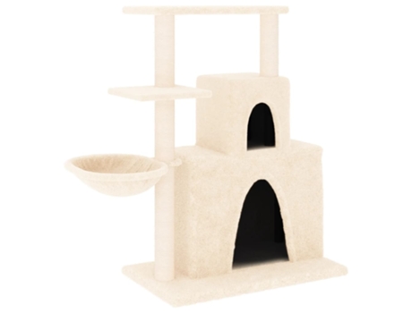 Rascador para gatos con postes de sisal color crema 83 cm VIDAXL