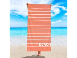 Toalla de playa de microfibra a rayas Yuysan, de alta absorción y secado rápido, 180 x 90 cm, modelo ST125, color naranja.