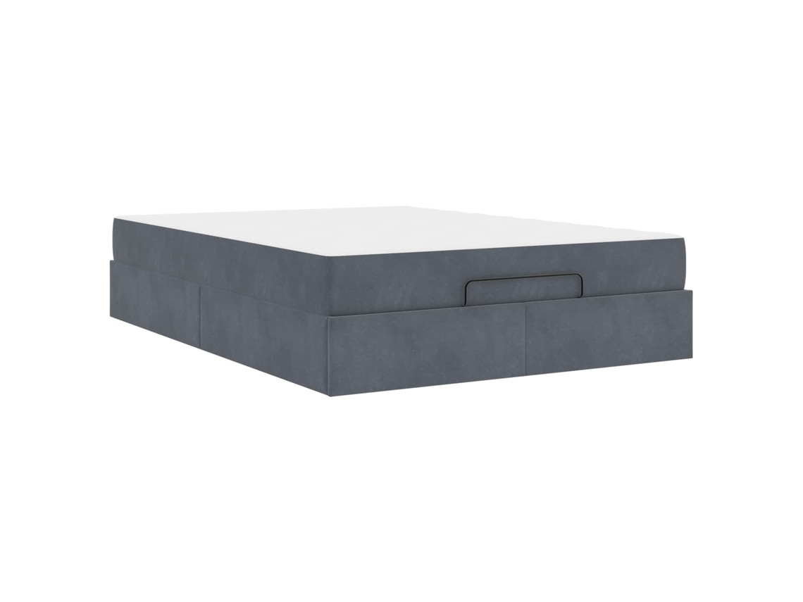 Maison Exclusive - Estructura De Cama Con Colchón 2 Pcs Gris Tenue Terciopelo