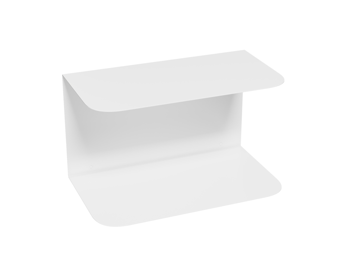 Mesita De Noche Flotante Notodden De 2 Niveles Acero 40x23x23cm - Blanco en.casa