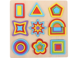 Rompecabezas educativo de madera para niños pequeños, juguete cognitivo con formas multicolores, tamaño estándar. CHABERLU