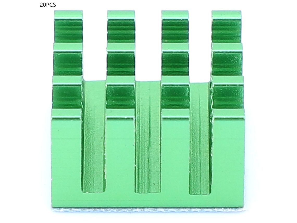 Veloriskku-20 Peças Dissipador De Calor De Alumínio Módulo Radiador Cooler Fin 14x14x8mm Verde