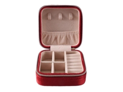 Organizador de joyas de viaje de terciopelo suave, pequeño joyero para mujer, ideal para pendientes Hengjian