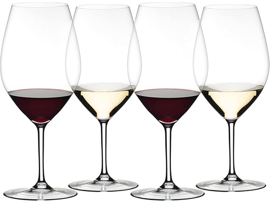4 Copas Magnum 001 De 1 Litro De Cristal Fino - Copa Para Vino Blanco Y Tinto Para Agua Y Bebidas, Ligeros Y Resistentes (transparente, 1 L)