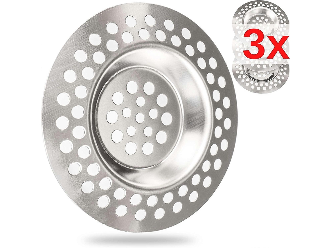 Colador De Desagüe, Set De 3, 70 Mm, Apto Para Desagües Con 42 Mm Interno, Acero Inoxidable Ss201, Filtro Optimizado