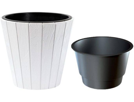 Maceta PROSPERPLAST Woode (Blanco - 39.3 x 39.3 x 37 cm)