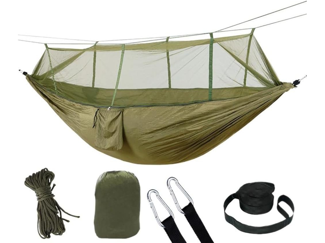 Hamaca De Camping Con Mosquitera Para 2 Personas: Diseño Esencial Para Senderismo, Playa Y Terraza.