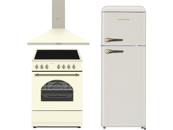 Solthermic® Combo Pack Cocina 60x60 Vtc Vitro Crema Extractor Campana Extractora 60 Crema Frigorífico Retro Rústico 1.47 Crema
