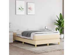 Estructura De Cama Sin Colchón Tela Crema 120x200 Cm