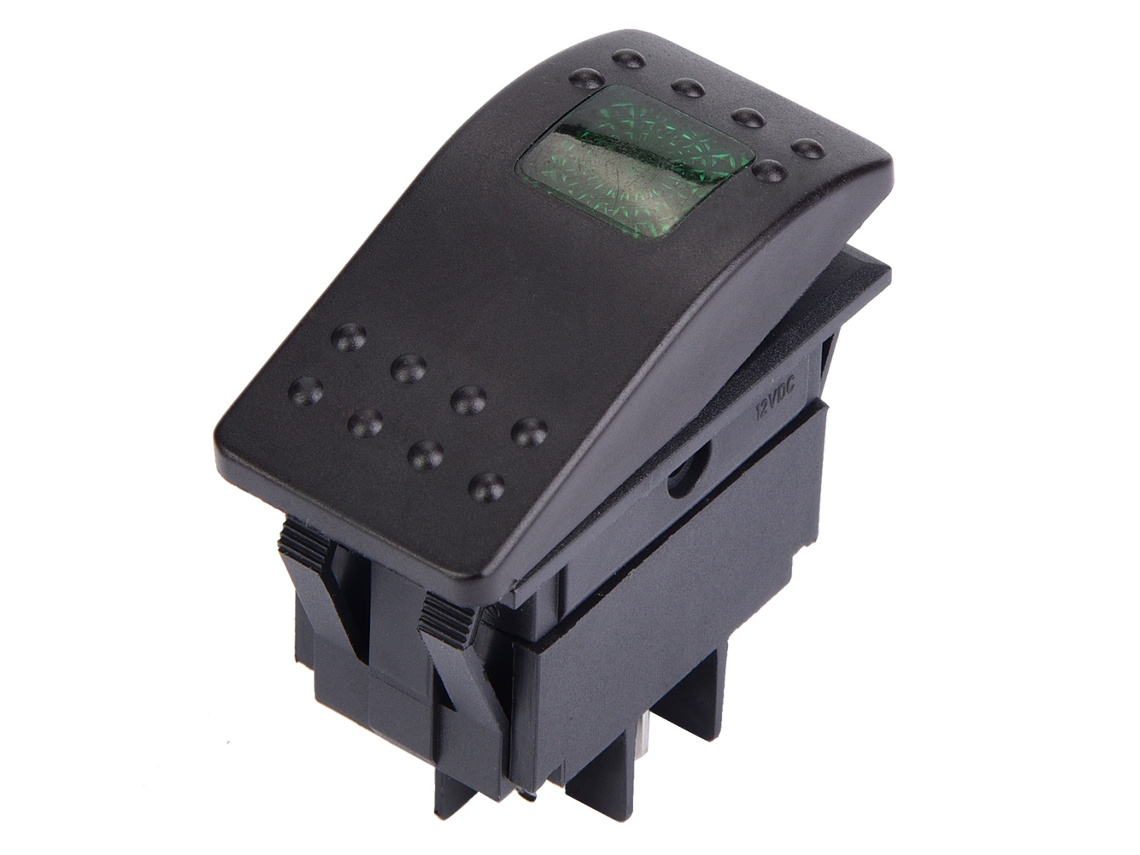 5 Interruptores Basculantes De 4 Pines Con Luz Led De 12 V Para Coche, Barco, Caravana, Batería Verde