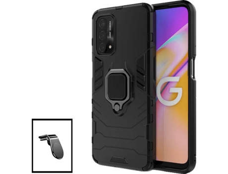 Carcasa + Soporte Magnético L Safe Driving Oppo A74 PHONECARE Military Defender Negro