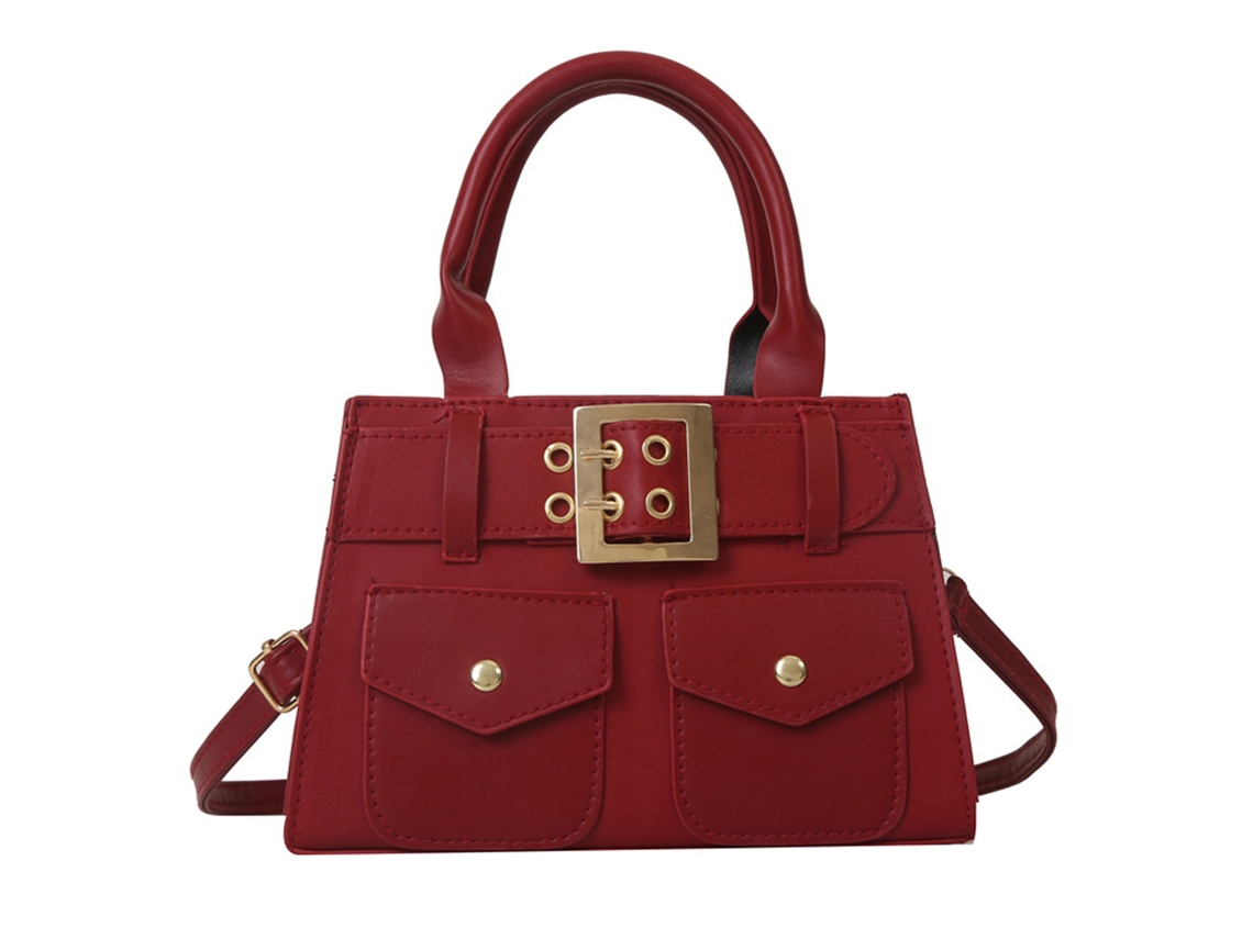 Bolso De Moda Para Mujer De Piel Sintética, Versátil, De Gran Capacidad, Bolso De Hombro Para Ir De Compras O Al Trabajo, Color Rojo.