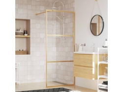 Mampara Puerta De Ducha Vidrio Transparente Esg Dorado 80x195cm
