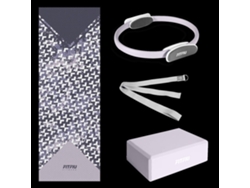 Kit 4 accesorios de yoga y pilates FITFIU FITNESS KITWELL-400 LILA, esterilla, bloque, aro, correa
