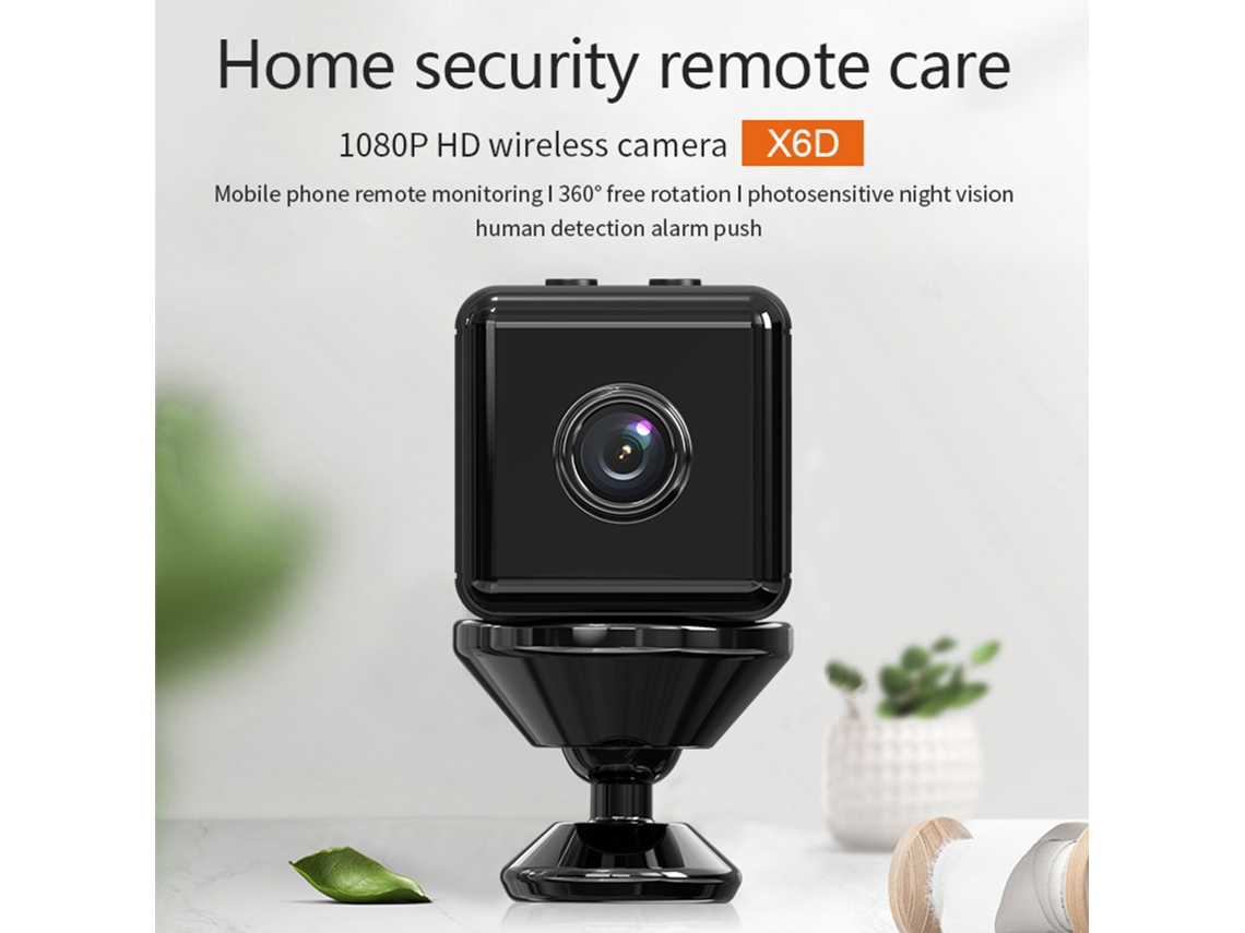 Cámara De Seguridad Inalámbrica Wifi X6d Mini 1080p Con Detección De Movimiento, Visión Nocturna Y Monitoreo Por Aplicación