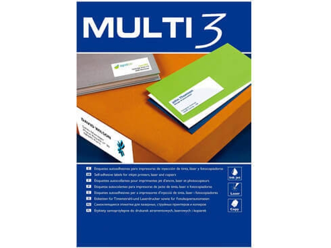Etiquetas Adhesivas APLI Multi 3 (70 x 42,4 mm - 100 Hojas)