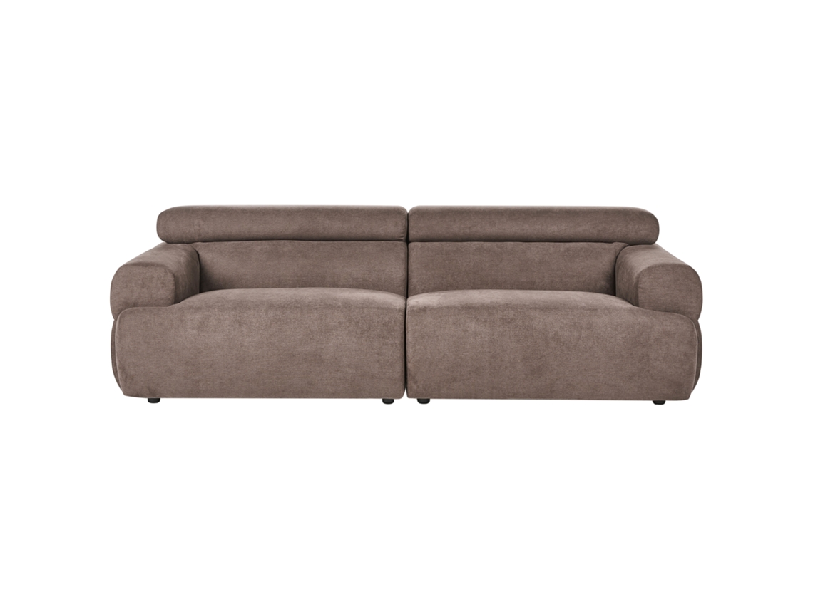 Sofá De 3 Lugares Beliani Hovden De Tecido Castanho 210x95x69
