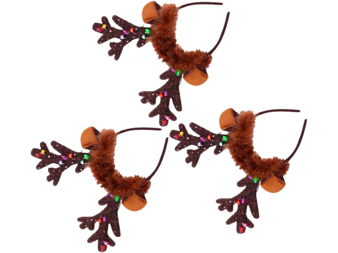 3pièces Diadema De Noël Lumineux Renne Avec Led Décoration Pour Cabello Mujer Y Garçon Fille Lot
