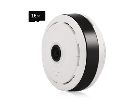 Cámara de Vigilancia, con Tarjeta de Memoria 16G, Panorámica 360°, Conexión WIFI, Compatible con Android/iPhone, Blanca CHRONUS