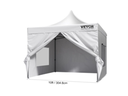 Toldo emergente, poliéster duradero, estructura robusta de acero inoxidable, 3 x 3 m, blanco, OEM