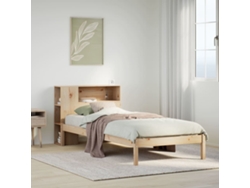 Cama Con Estantería Sin Colchón Madera Maciza De Pino 75x190 Cm