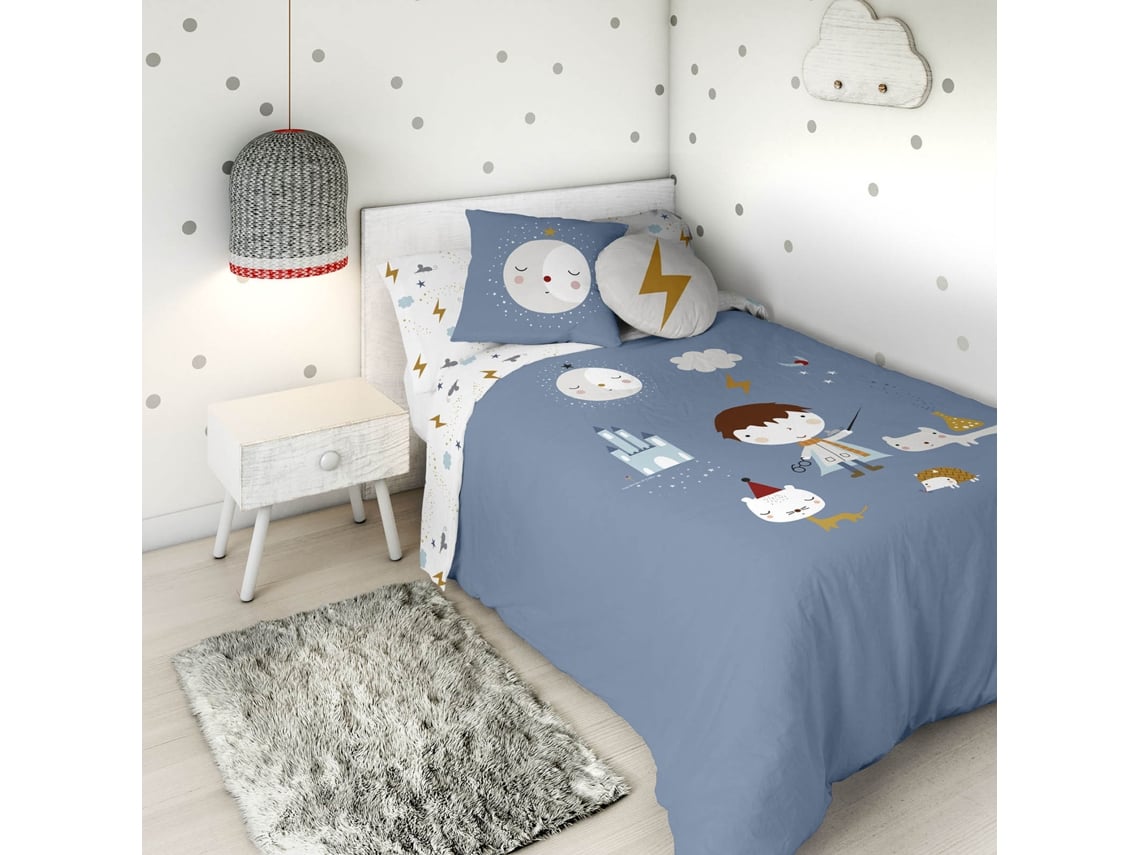 FUNDA NÓRDICA REVERSIBLE ESTAMPADA CAMA 105 ALGODÓN EXTRA SUAVE