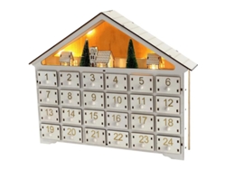 Calendario De Adviento De Madera Reutilizable Con 24 Cajones Y Luces Led Para Decoración Navideña