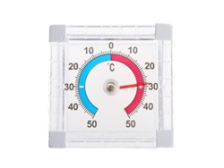Termómetro Inalámbrico De Ventana Pared Interior Exterior Para Jardín Hogar Invernadero Plástico Autoadehesivo 7.5x7.5cm