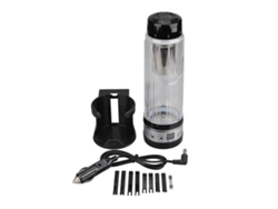 Caneca Elétrica Para Carro 12v/24v 420ml Vidro De Boro-silicato Com Aquecimento E Proteção Múltipla Preta