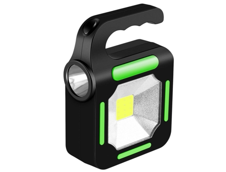 Luces de emergencia solares portátiles recargables, luz de camping de trabajo de alta potencia COB de 5W, 150LM, lámparas portátiles (negro)