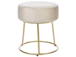 Reposapiés BELIANI Delco de Terciopelo Beige 35x35x40