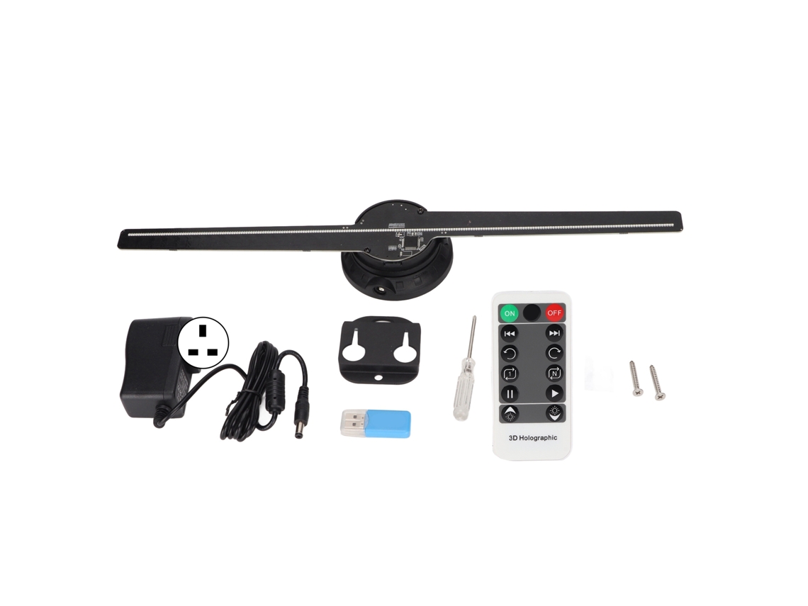 Proyector De Ventilador Holográfico 3d De 42 Cm, Máquina Publicitaria Led Df-42, 2 Aspas, 100-240 V, Enchufe Británico.
