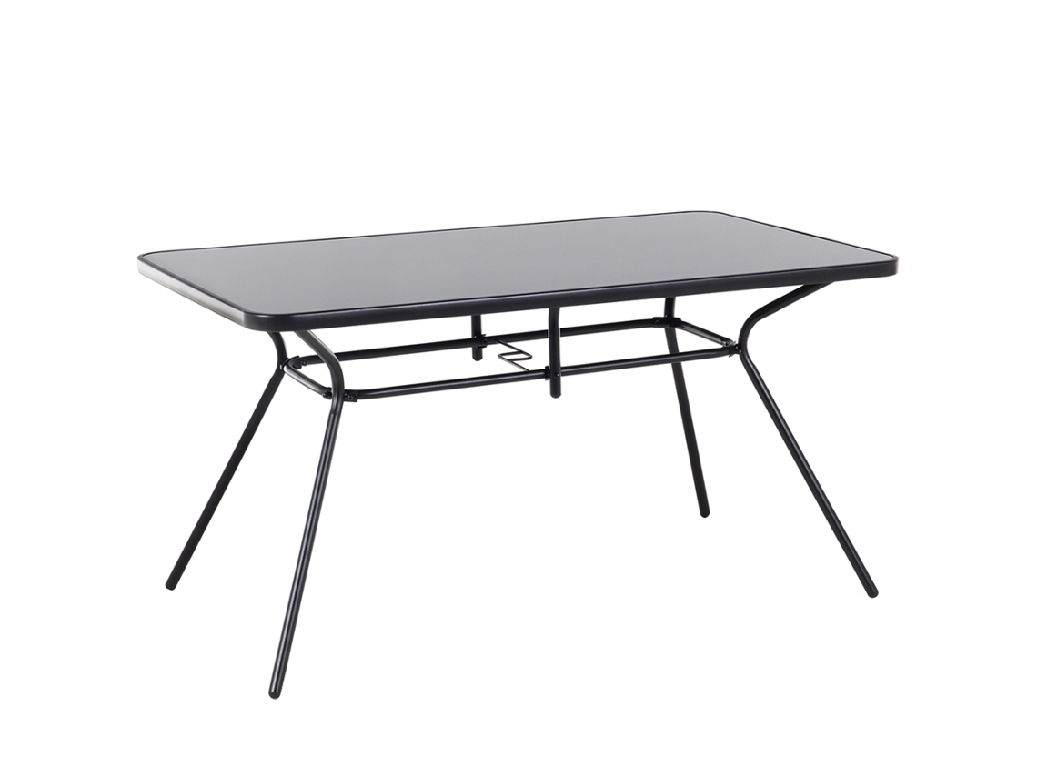 Mesa de comedor para 6 personas BELIANI Livo de Acero Negro 80x140x73