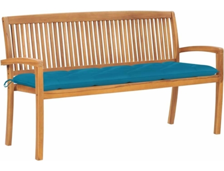 Banco de exterior VIDAXL Azul Teca (159x57.5x90 cm)