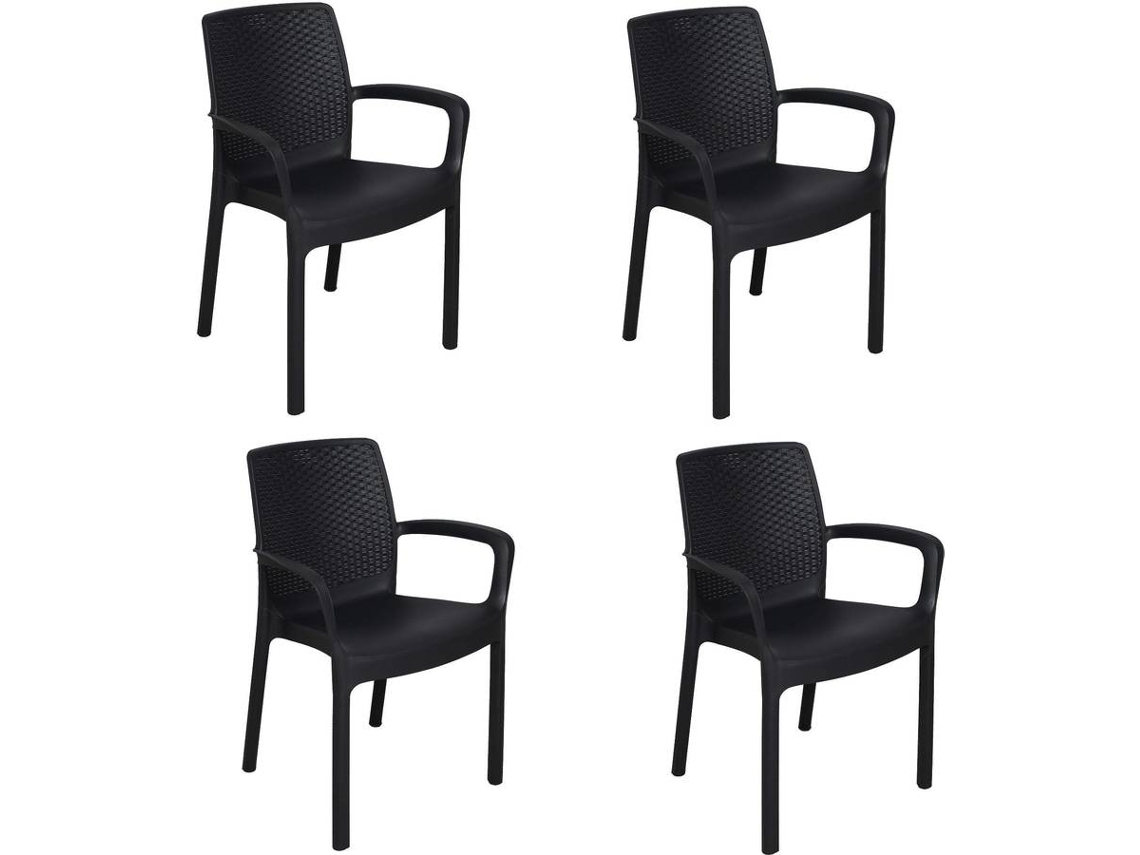 Conjunto de 4 Cadeiras DMORA Branco (Polipropileno - 61x54x82 cm)