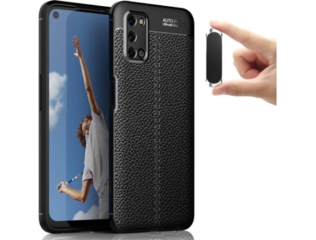 Carcasa y Soporte Oppo A52 Rugged Leather Negro